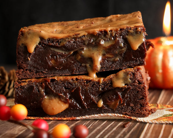 Pumpkin Spice Caramel Brownies
