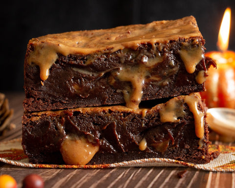 Pumpkin Spice Caramel Brownies
